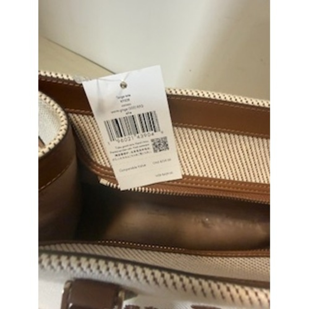 Kate Spade Ellie Large Tote Bag Canvas Brown Leather Shoulder Bag KF508 - Picture 9 of 9